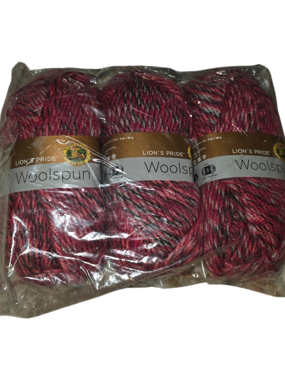 Lion Brand Lion’s Pride Woolspun Yarn Sparks Mix Lot of 3 Bulky Wool Blend